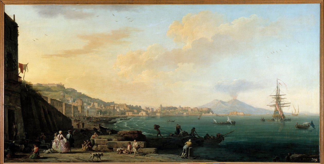 那不勒斯湾和 Joseph Vernet (1714-1789) 的维苏威绘画 作者 克劳德·约瑟夫·韦尔内