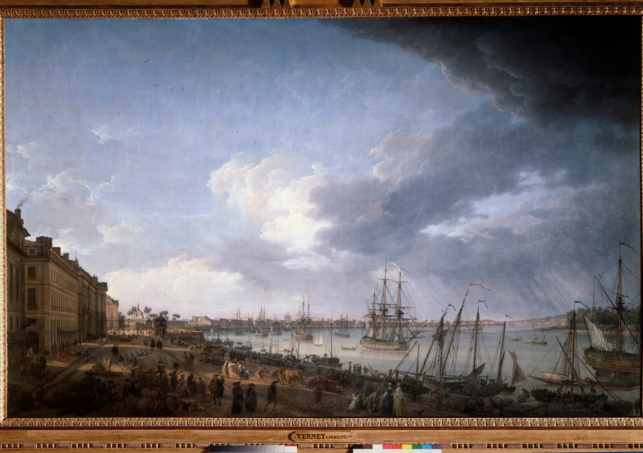 波尔多港画作 Joseph Vernet (1714-1789) 18 世纪巴黎海洋博物馆 作者 克劳德·约瑟夫·韦尔内