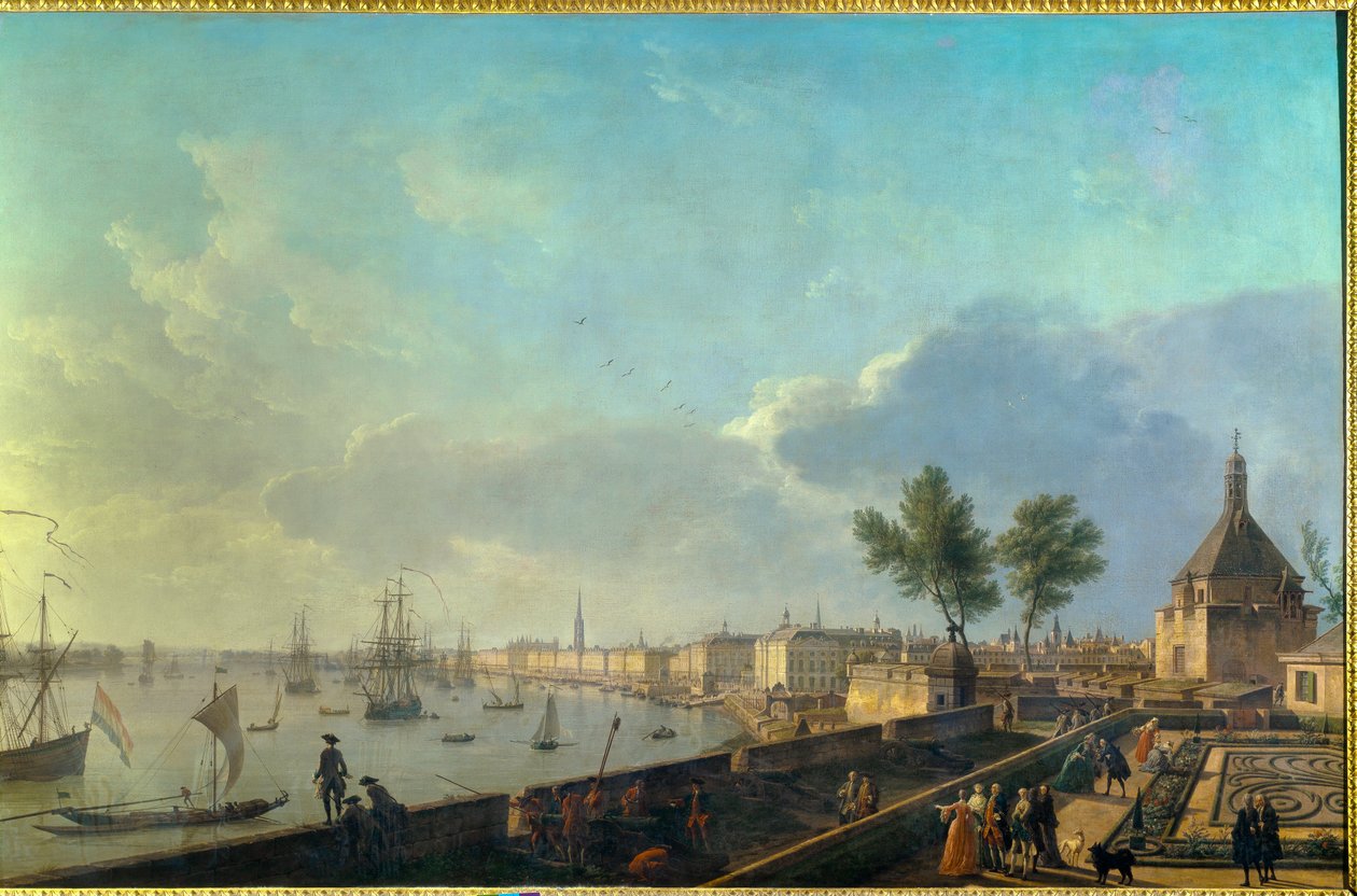 波尔多港口和城墙 约瑟夫·韦尔内 (Joseph Vernet) (1714-1789) 18 世纪的绘画。 巴黎。 海洋博物馆 作者 克劳德·约瑟夫·韦尔内