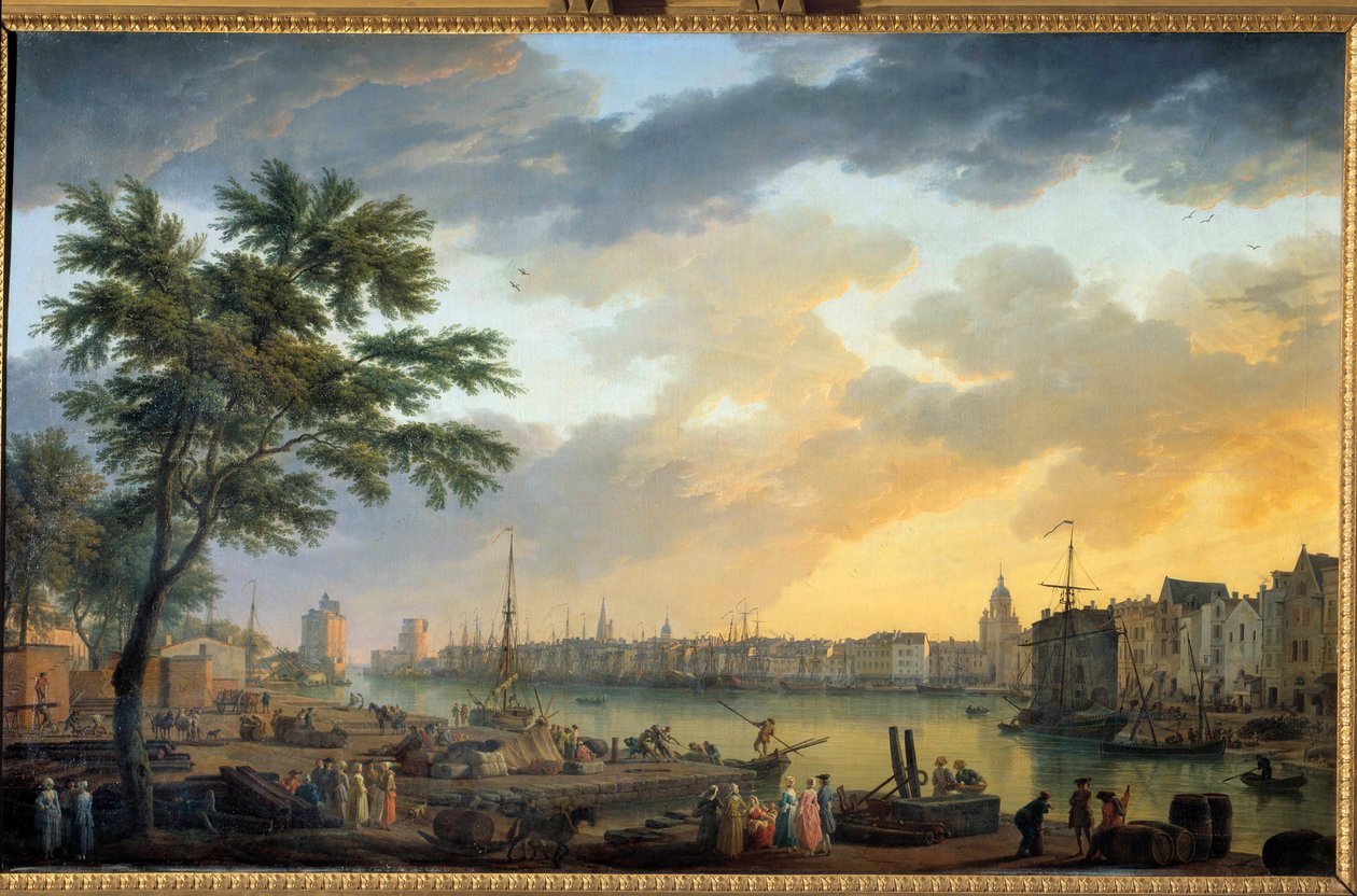 拉罗谢尔港的景色 Joseph Vernet (1714-1789) 1762 年画作，巴黎，海洋博物馆 作者 克劳德·约瑟夫·韦尔内