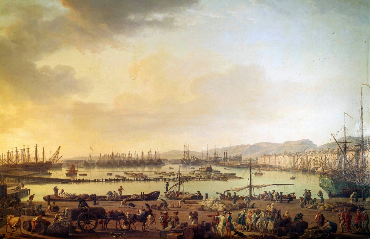 土伦港的景色 Joseph Vernet (1714-1789) 18 世纪巴黎海洋博物馆绘画 作者 克劳德·约瑟夫·韦尔内