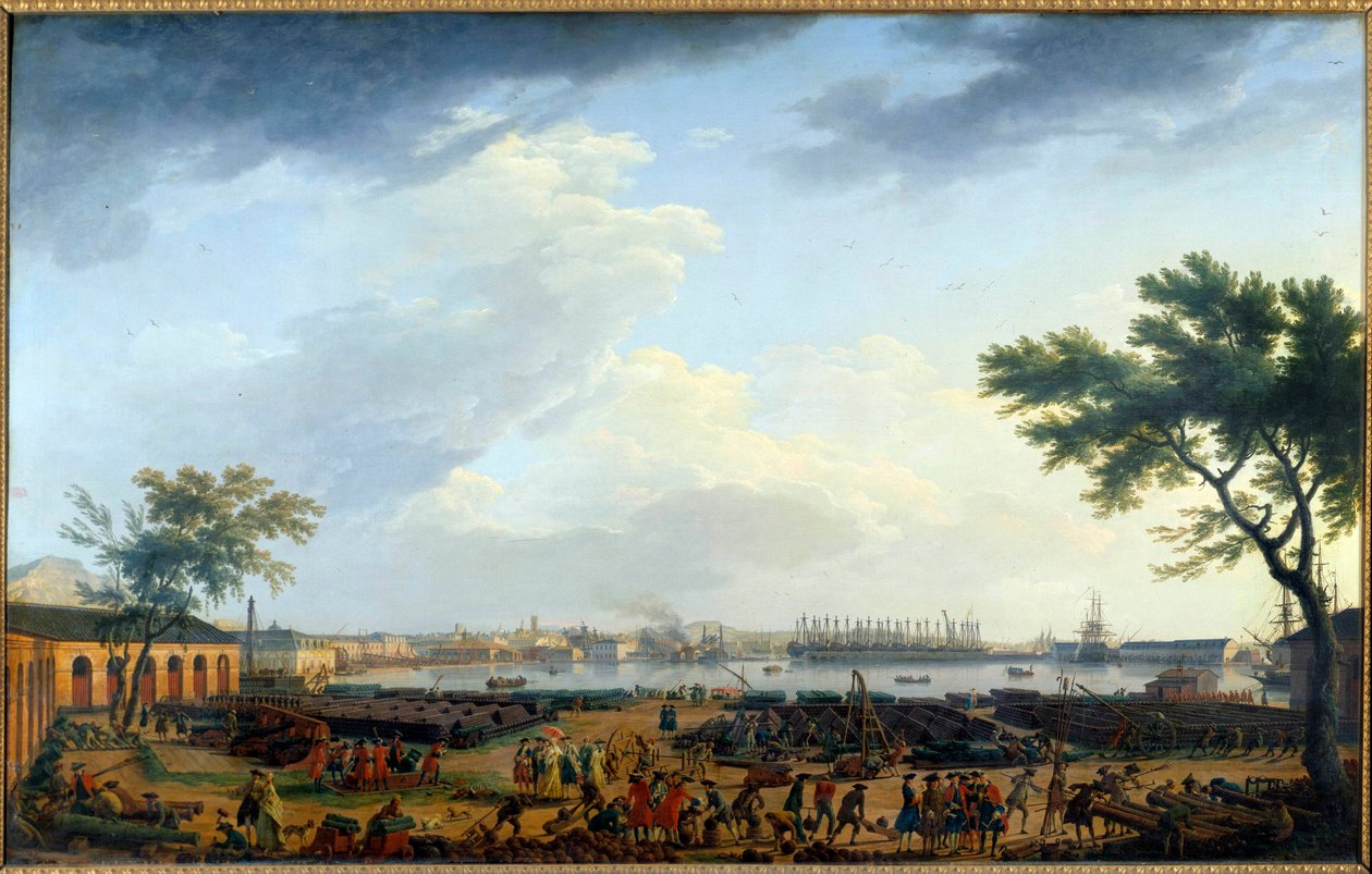 Joseph Vernet (1714-1789) 18 世纪的土伦港和阿森纳画作。 巴黎，海洋博物馆 作者 克劳德·约瑟夫·韦尔内