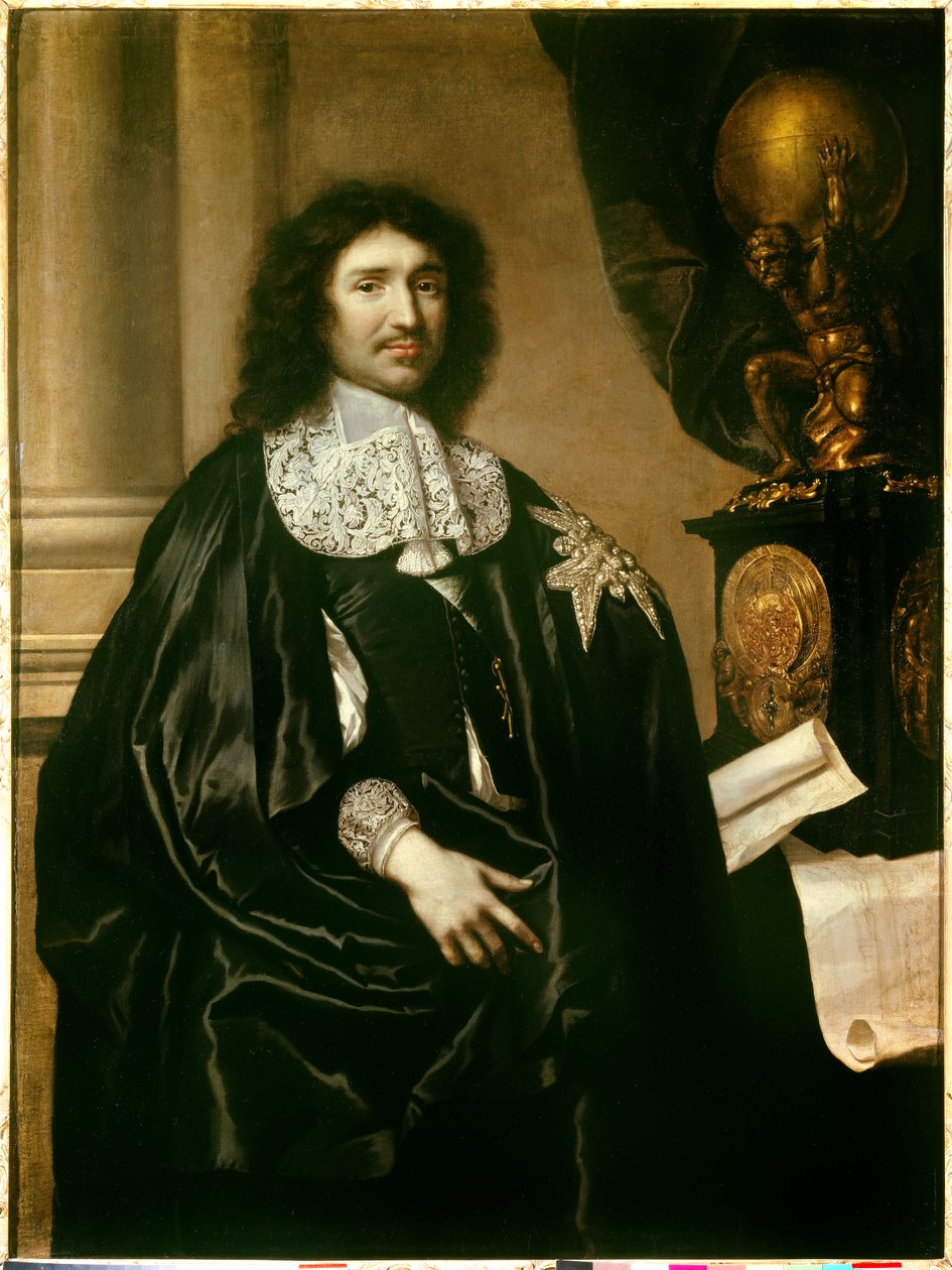 让-巴蒂斯特（Jean-Baptiste）-科尔贝尔（1619-1683）的肖像 路易十四的大臣 克劳德-勒菲弗尔（1632-1675）的绘画。1666年，太阳。1,3x0,96米--路易十四的大臣让-巴蒂斯特（Jean-Baptiste）-科尔贝尔（1619-1683）的肖像。克劳德-勒夫的画作 作者 克劳德·勒费弗