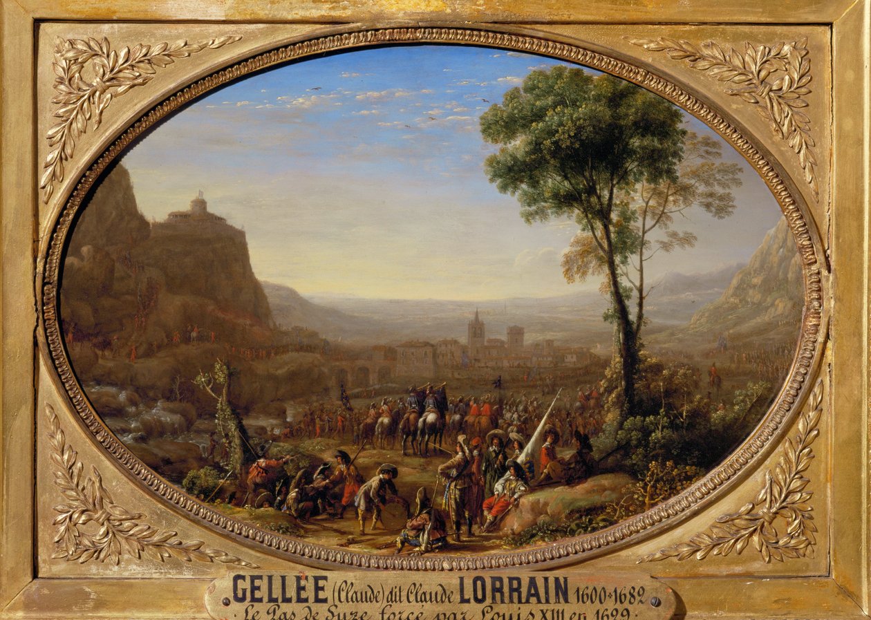 Le pas de Suse force par Louis XIII - 路易十三在苏塞的通行证... 作者 克洛德·洛兰 (1600-82)
