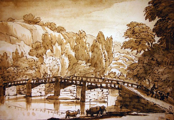 林间风景（纸上水墨画） 作者 克劳德·洛兰