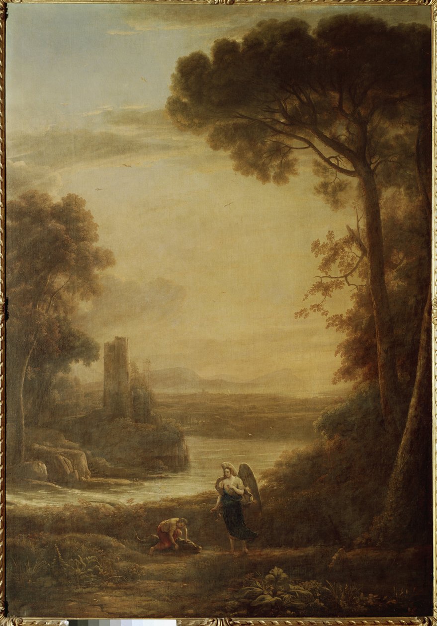 风景与托比 (Tobit) 和大天使拉斐尔 （1639 年，布面油画） 作者 克劳德·洛兰