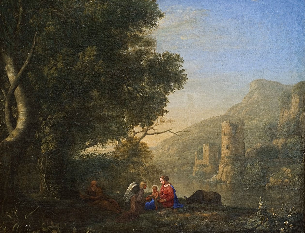 法文：Paysage avec le repos pendant la fuite en Egypte（飞往埃及途中的休息景观） 作者 克劳德·洛兰