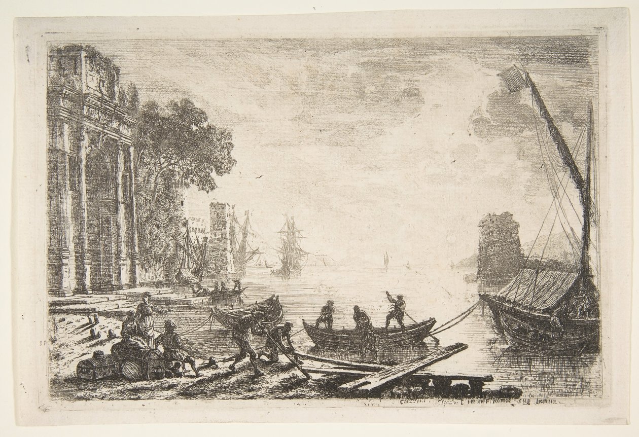 1634年，港口景观与朝阳。 作者 克劳德·洛兰