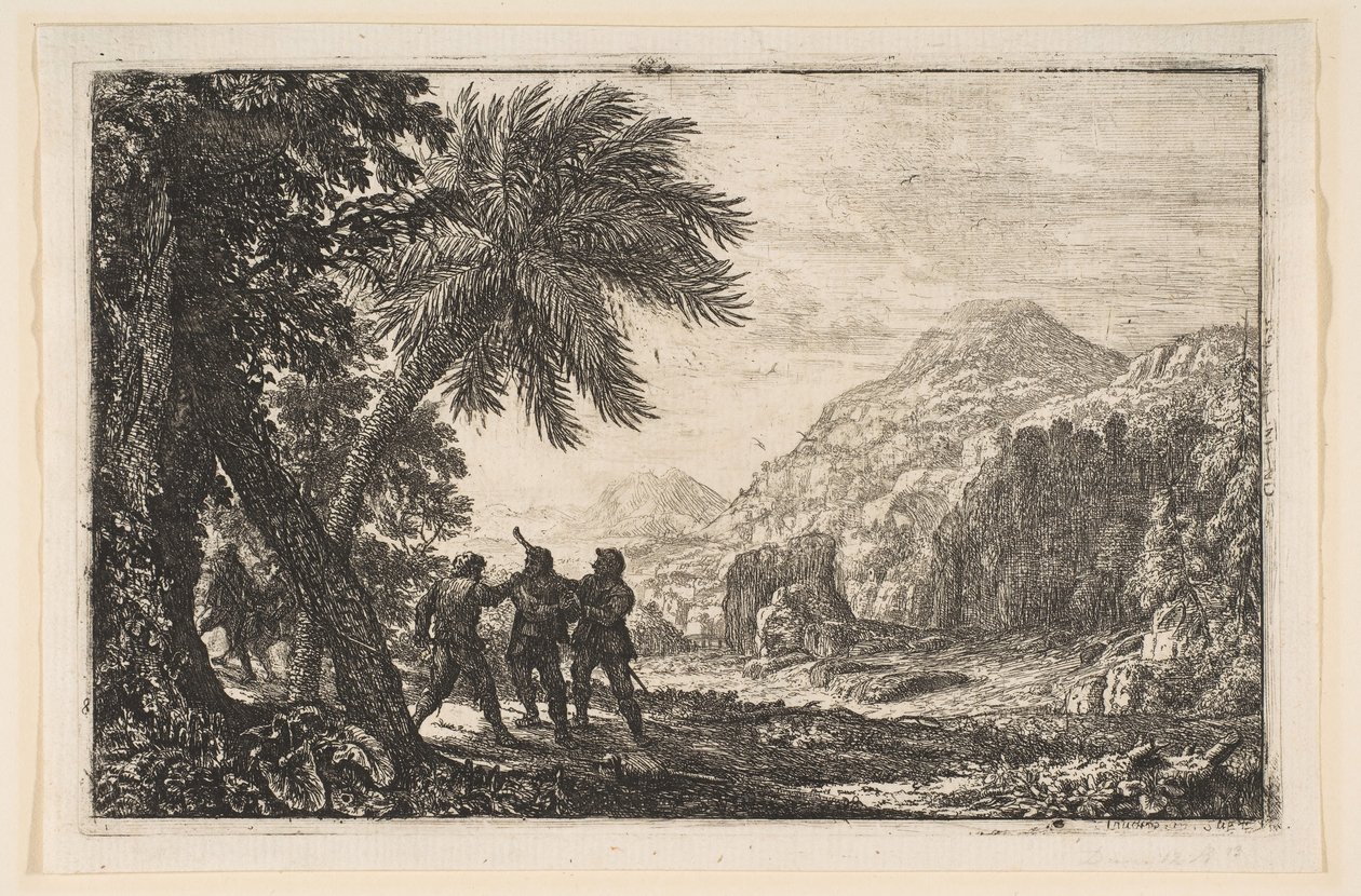 有旅人的风景，1633年。 作者 克劳德·洛兰