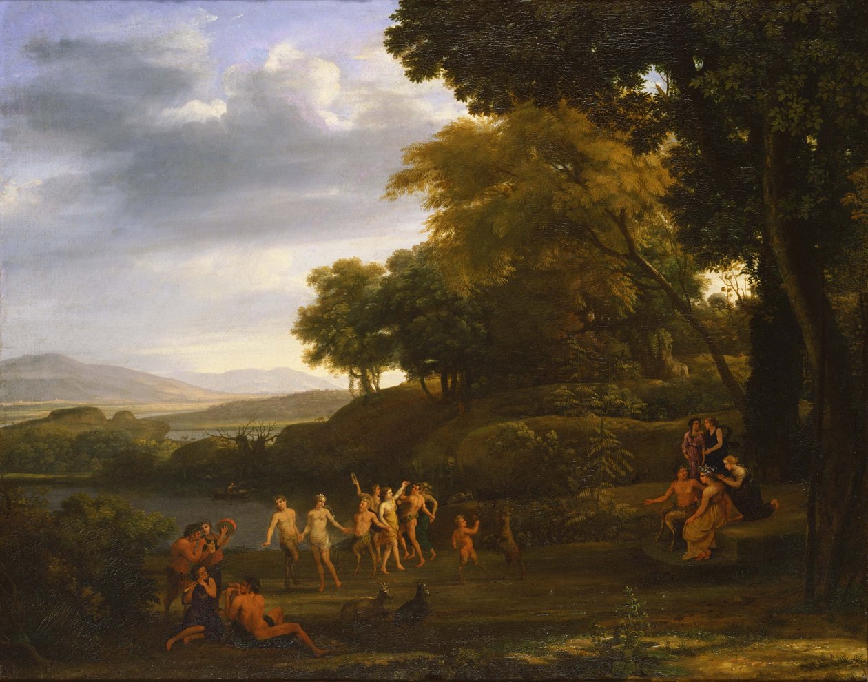 跳舞的色情狂者和若虫的风景，1646年 作者 克劳德·洛兰