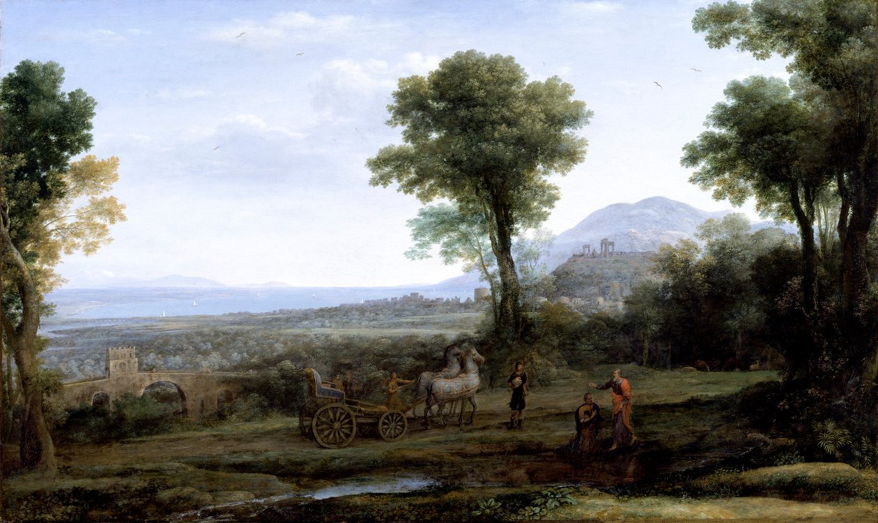 圣菲利普给太监施洗的风景》，1678年 作者 克劳德·洛兰