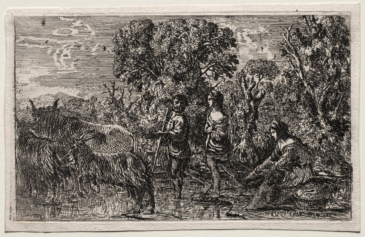 穿越福特河，1634年。 作者 克劳德·洛兰