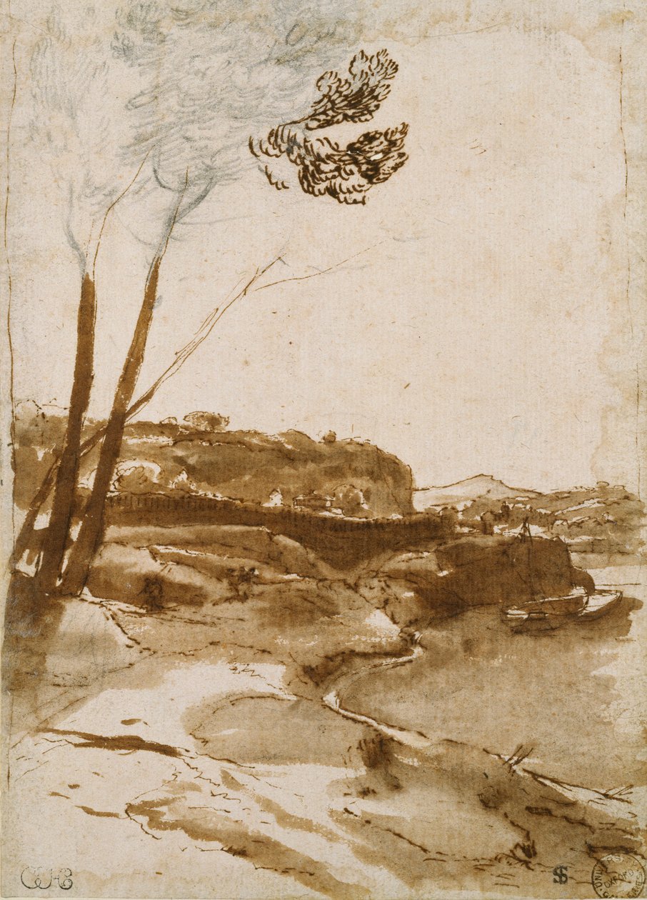 沿台伯河的路径，约1635-1640年 作者 克劳德·洛兰