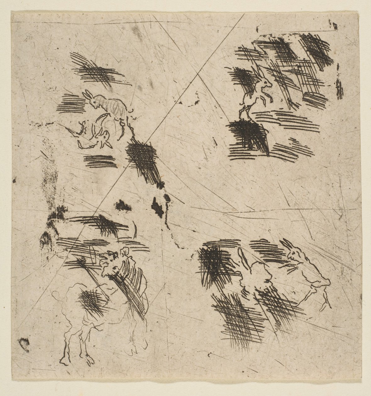 用Brigands上部进行研究，约。 1633。 作者 克劳德·洛兰