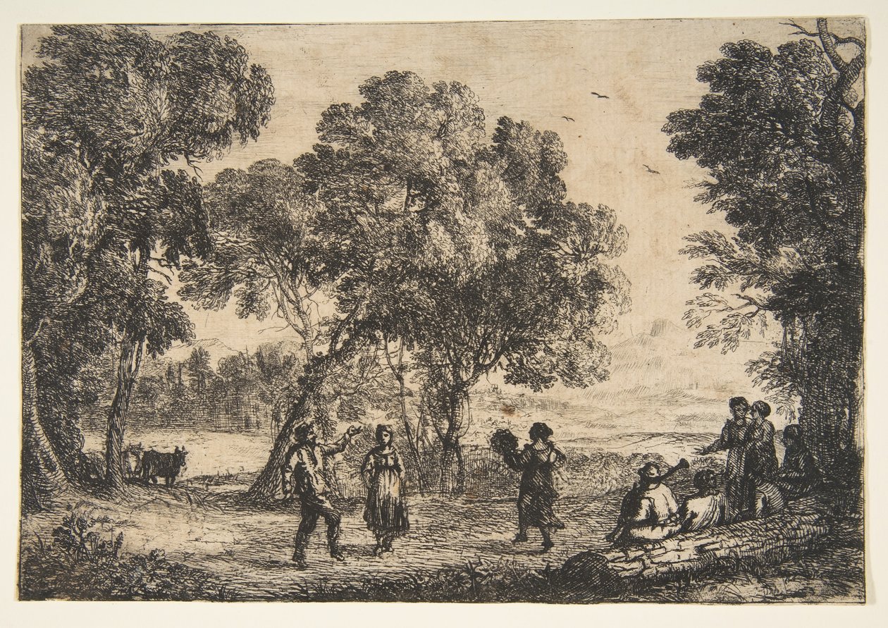 乡村舞蹈小碟，约。 1637。 作者 克劳德·洛兰