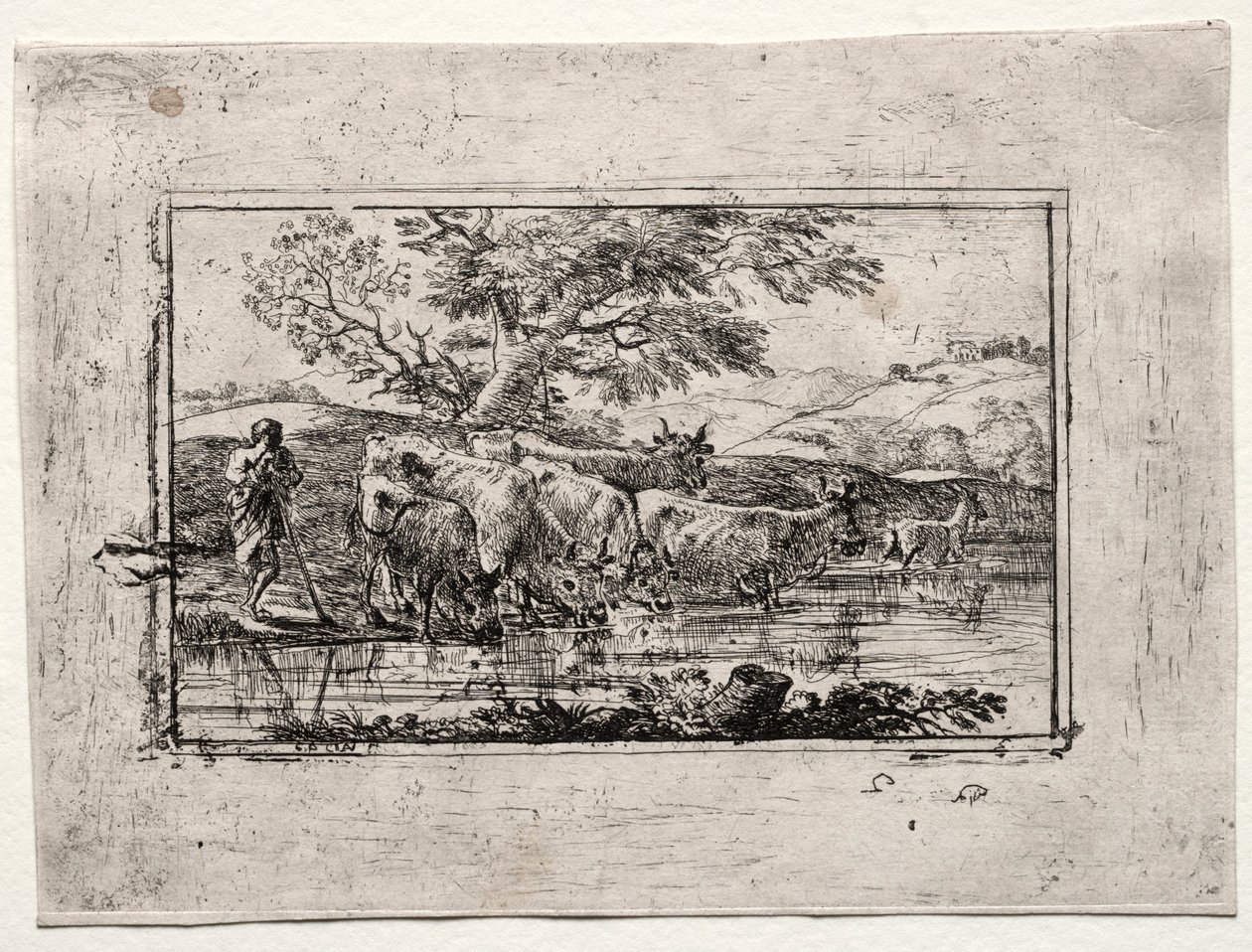 1635年，饮水处的牛群。 作者 克劳德·洛兰