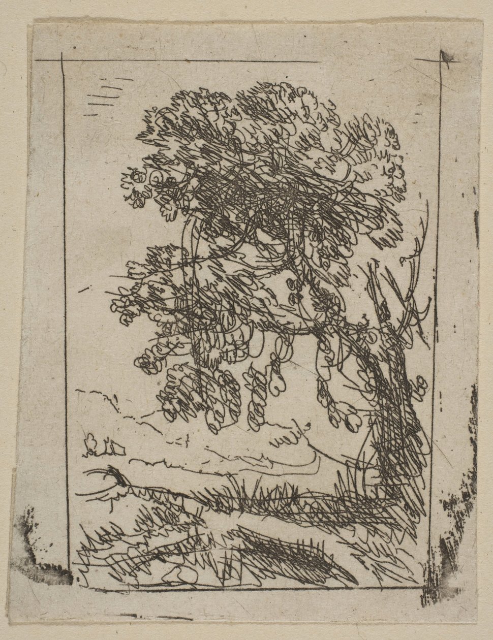 左树两景，ca. 1630。 作者 克劳德·洛兰