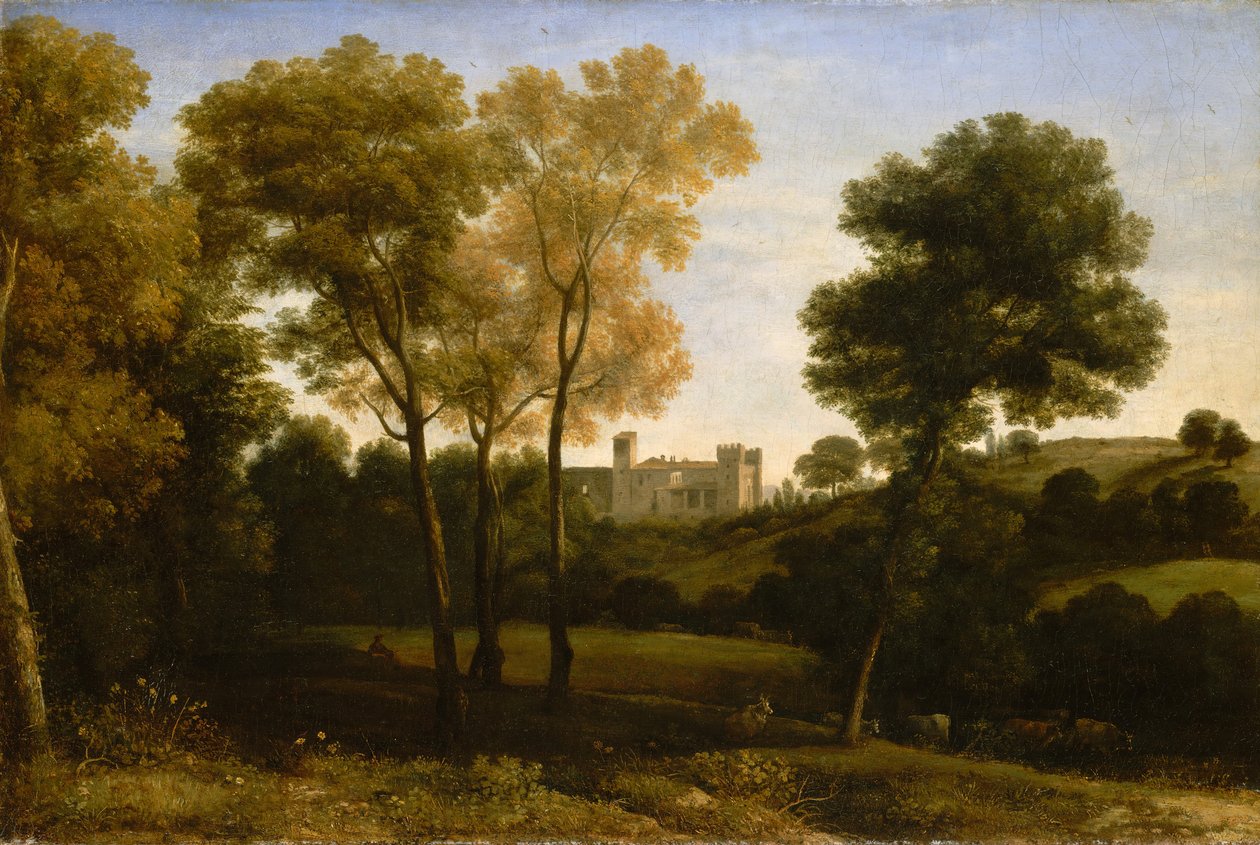 La Crescente的景色，1648-50。 作者 克劳德·洛兰