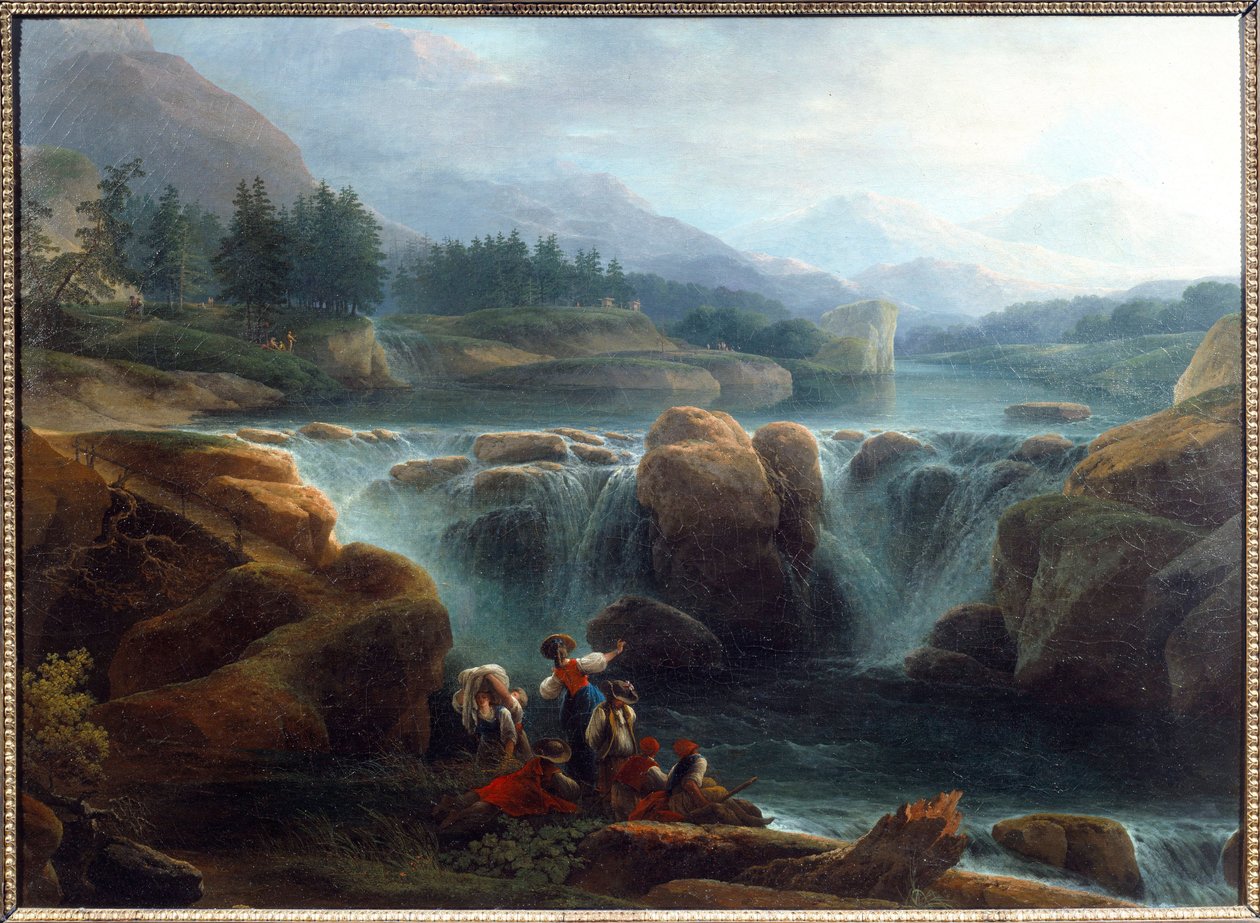 克劳德·路易斯·夏特莱 (Claude Louis Chatelet) (1753-1794) 1793 年的《瀑布》绘画。 0.92x1.26 m 奥尔良，美术博物馆 作者 克劳德·路易斯·夏特莱