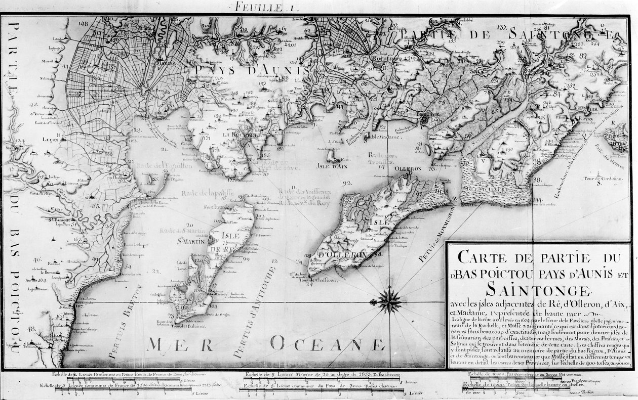 Atlas 131 H f.1下普瓦图，Pays d&39;Aunis和Saintonge的地图，来自&39;Basue Poitou和Aunis的Recueil des Plans du Bas&39; 作者 克劳德·马斯