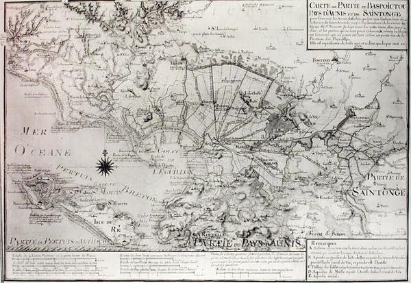 阿特拉斯131 H f.42 Bas Poitou，Aunis和Saintonge地图与1716年Aiguillon湾的沼泽地图 作者 克劳德·马斯