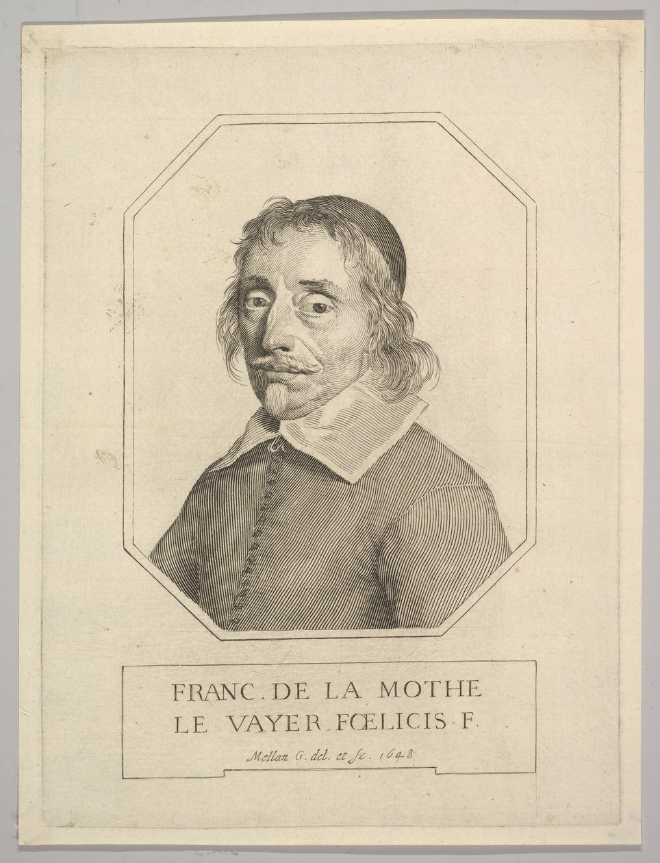弗朗索瓦·德拉·莫特·勒·瓦耶（Françoisde La Mothe Le Vayer），1648年。 作者 克劳德·梅伦