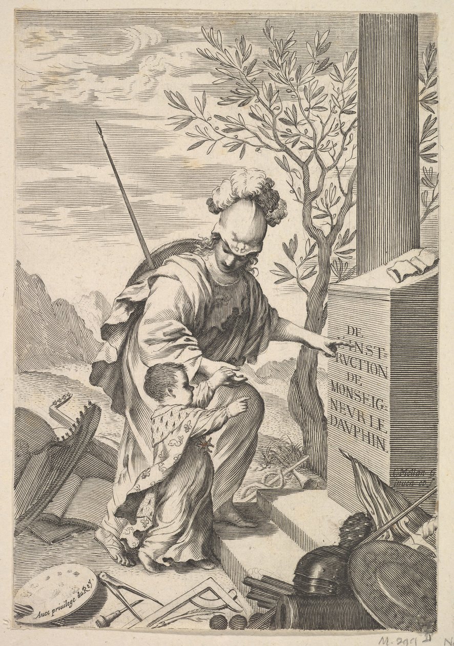 密涅瓦（Minerva）指导多芬（Dauphin），1640年。 作者 克劳德·梅伦