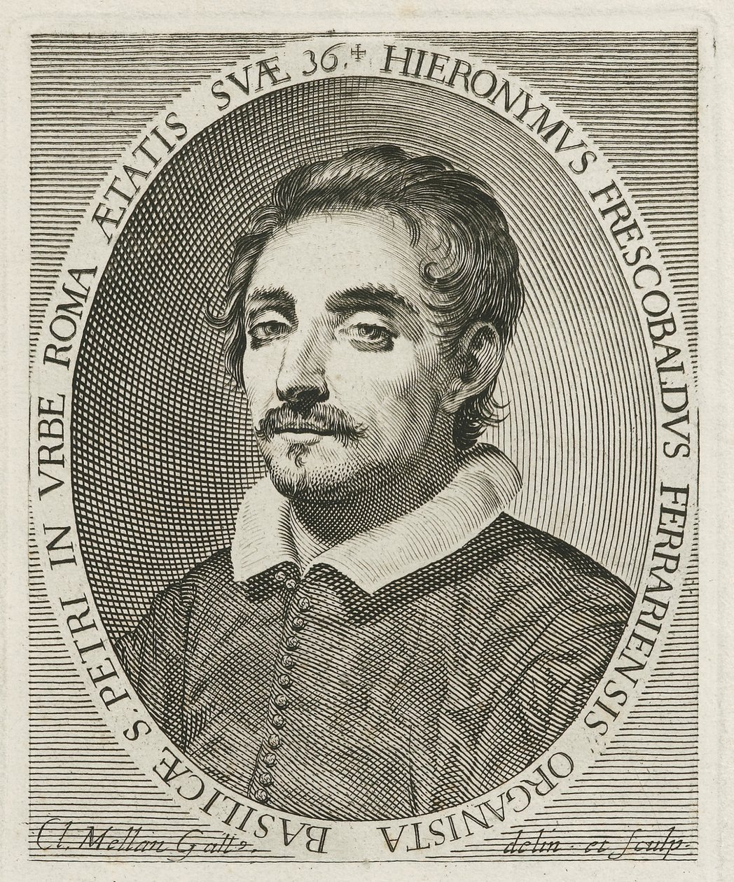 作曲家吉罗拉莫·弗雷斯科瓦尔迪（Girolamo Frescobaldi）1583-1643年的肖像，1634年 作者 克劳德·梅伦