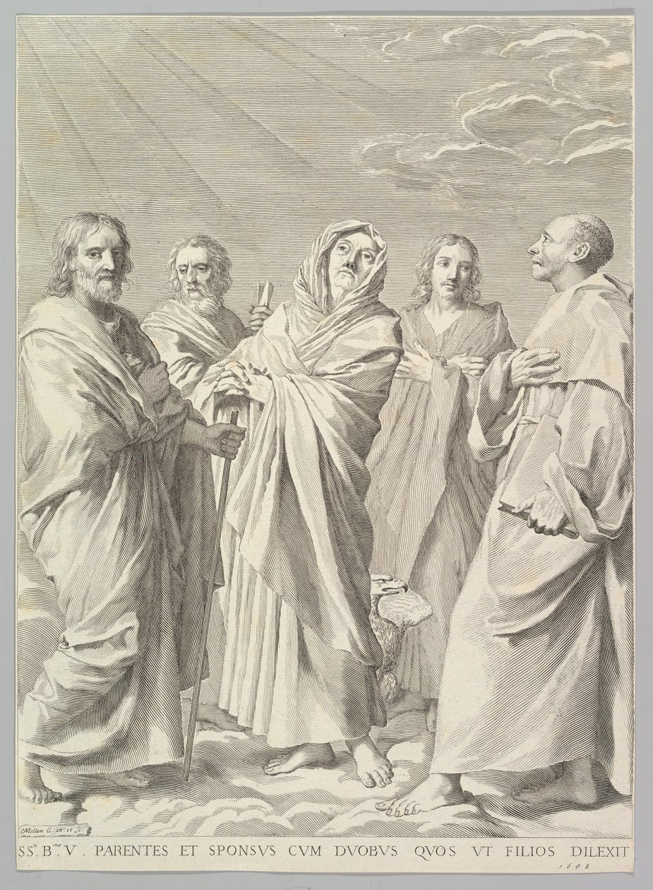 Sts。安妮，约瑟夫，约阿希姆，伯纳德和约翰福音传教士亲属关系，1648年。 作者 克劳德·梅伦