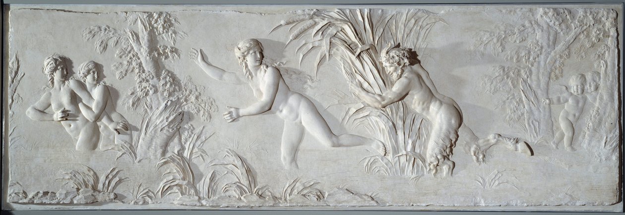 克劳德-米歇尔（Claude Michel dit Clodion）（1738-1814年）的浮雕，潘在爱慕的注视下追赶西林克斯。1782年左右 巴黎，卢浮宫博物馆 作者 克劳德·米歇尔·克洛迪翁