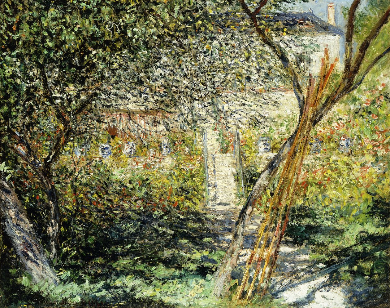 Vetheuil的花园； Le Jardin de Vetheuil，1881年 作者 克劳德·莫奈