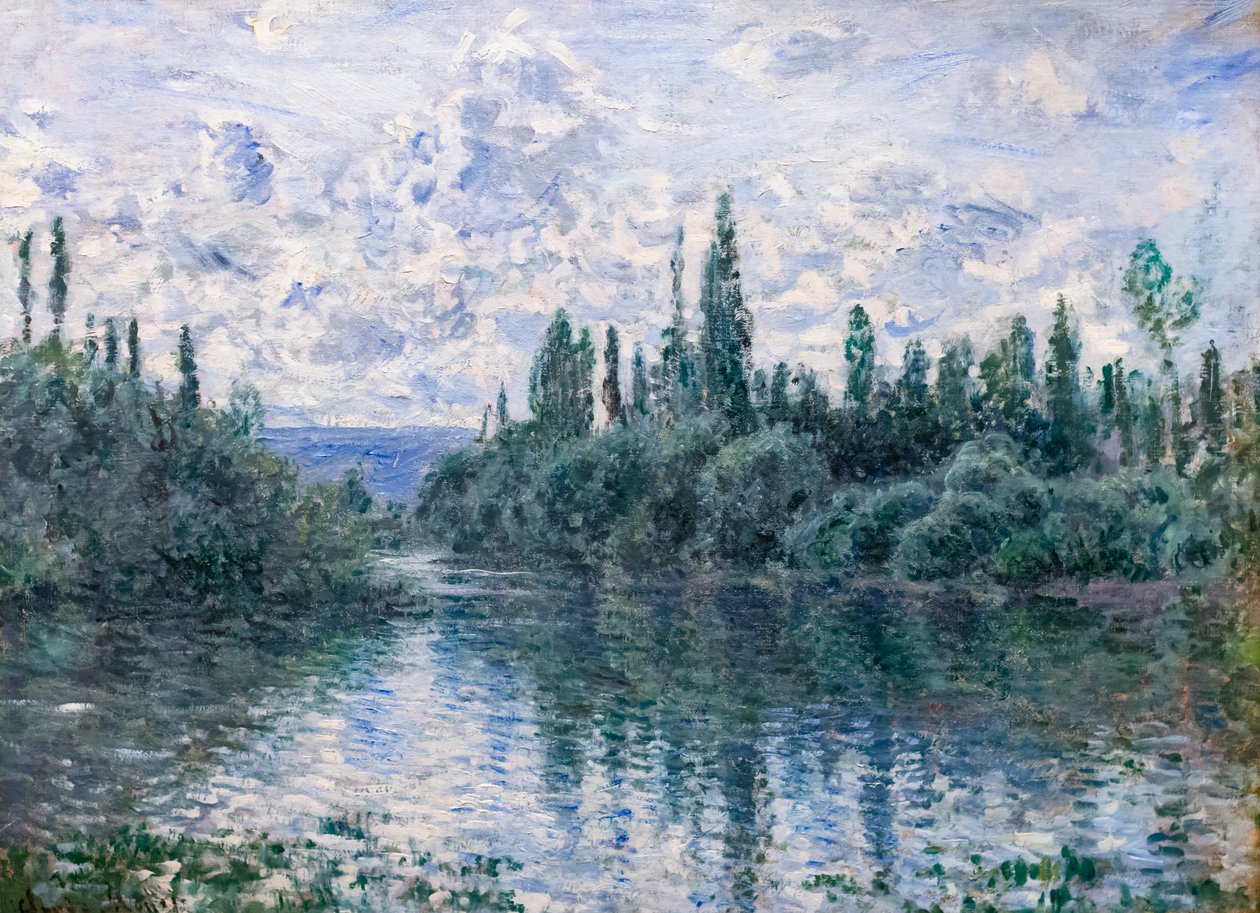 维特伊附近的塞纳河支流，约 1878 年（布面油画） 作者 克劳德·莫奈