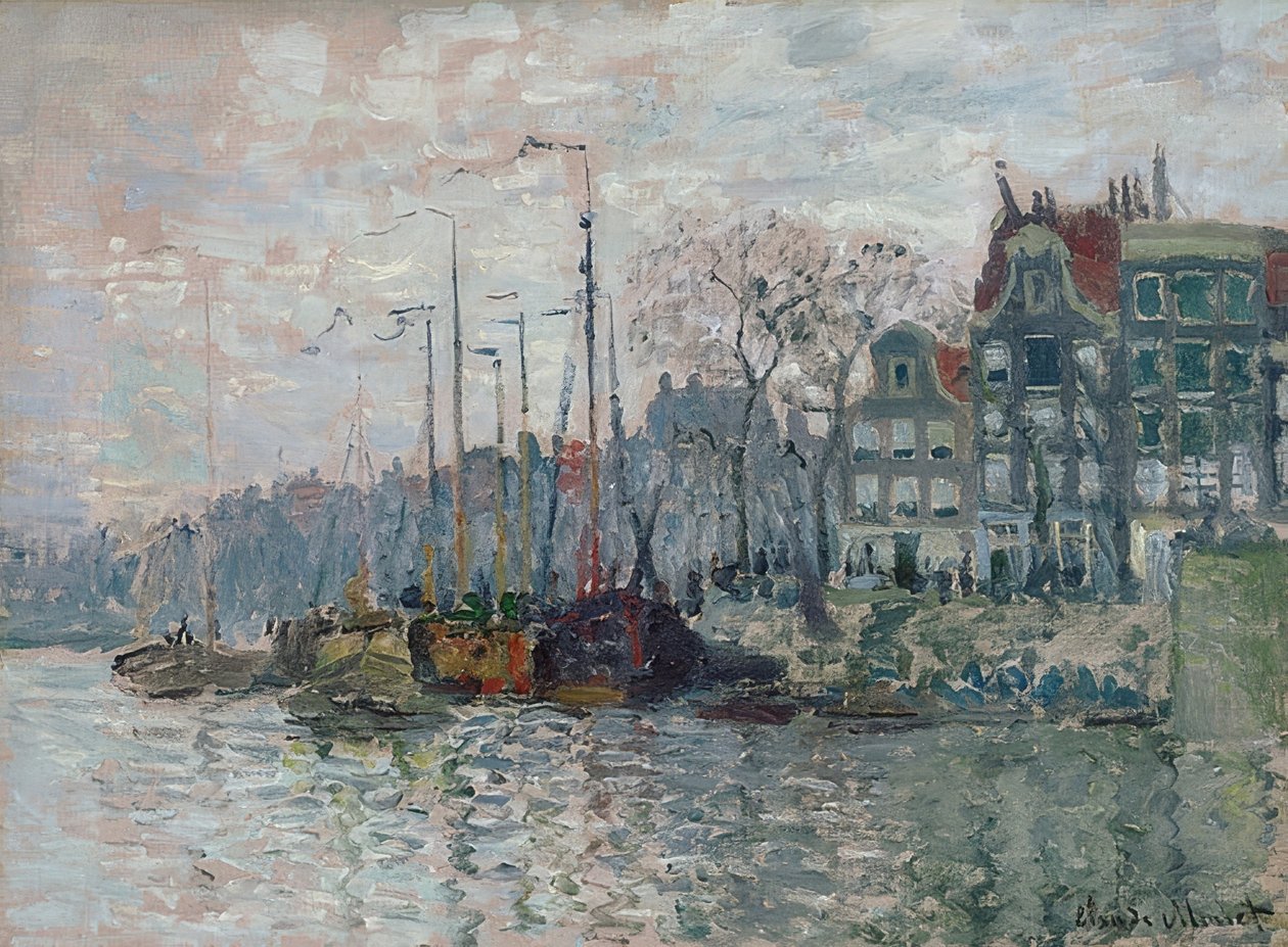 Prins Hendrikkade和克罗姆瓦尔的看法在阿姆斯特丹。 1874年 作者 克劳德·莫奈