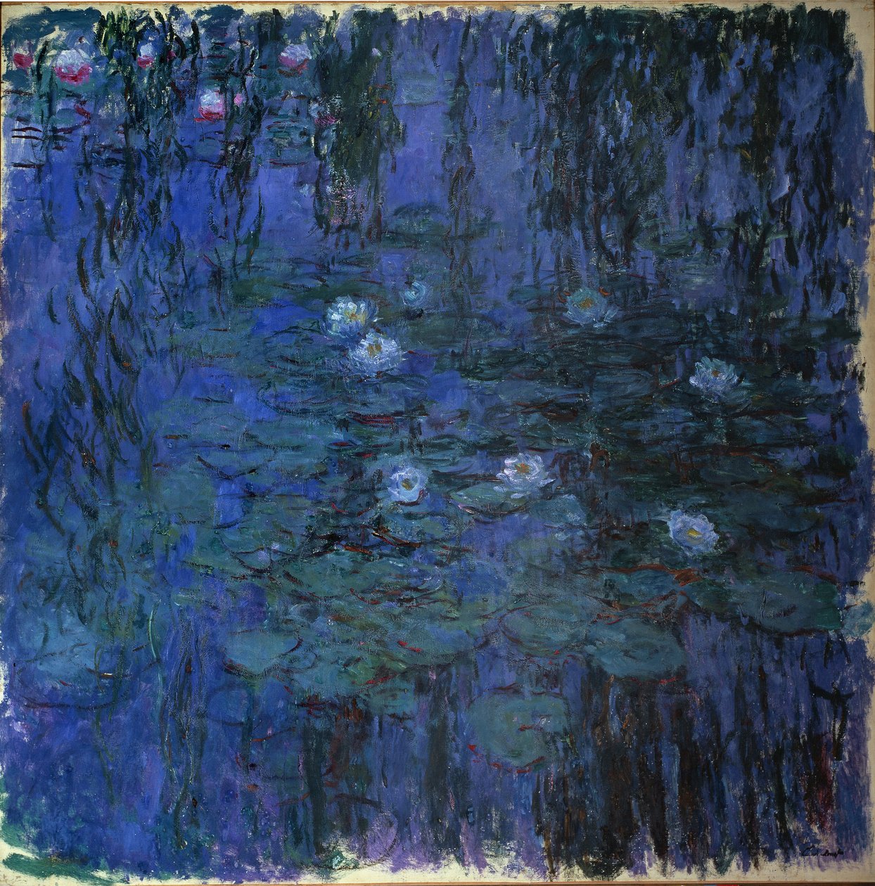 蓝色睡莲（布面油画，c.1916-19） 作者 克劳德·莫奈