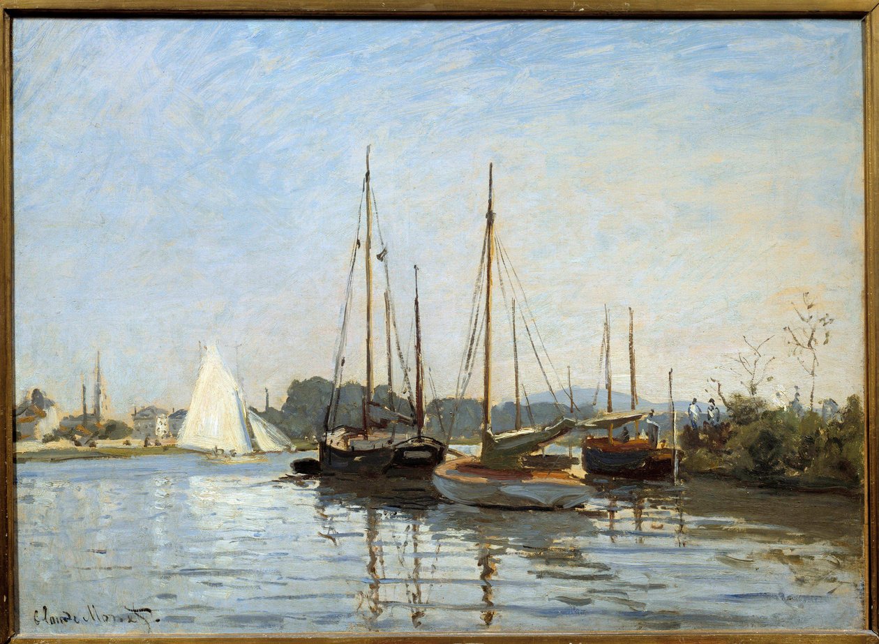 Argenteuil 中的游船 Claude Monet (1840-1926) 1873 年作画 0.49x0.65 m 巴黎，奥赛博物馆 - Argenteuil 的游船。 克劳德·莫奈 (1840-1926) 的绘画 作者 克劳德·莫奈