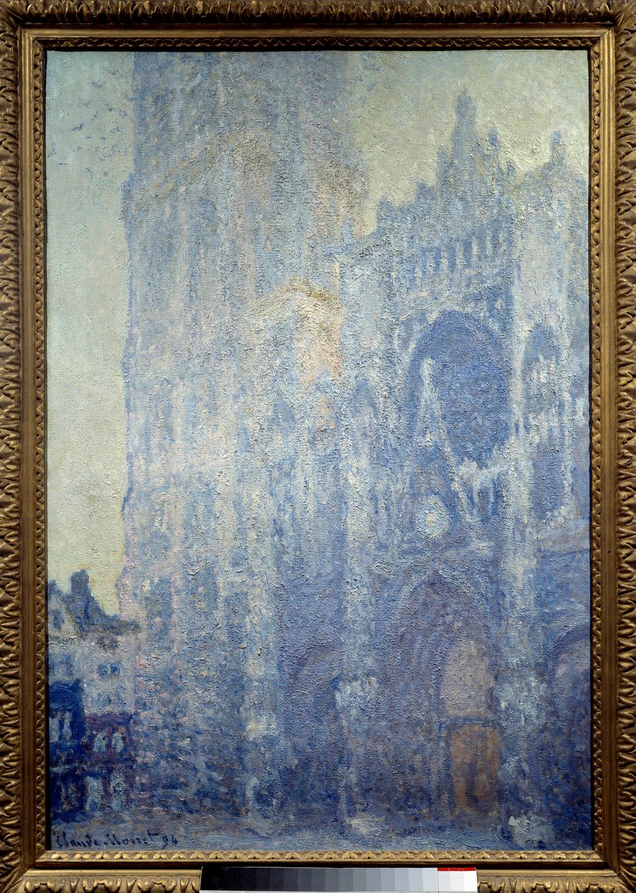 Cathedrale Notre-Dame de Rouen，门户和塔 Saint Romain，效果 du matin，和谐布兰奇 绘画 Claude Monet (1840-1926) 1893 年太阳。 1,06x0,73 m 巴黎，奥赛博物馆 - 鲁昂大教堂、门户和圣罗曼塔，早上效果 作者 克劳德·莫奈