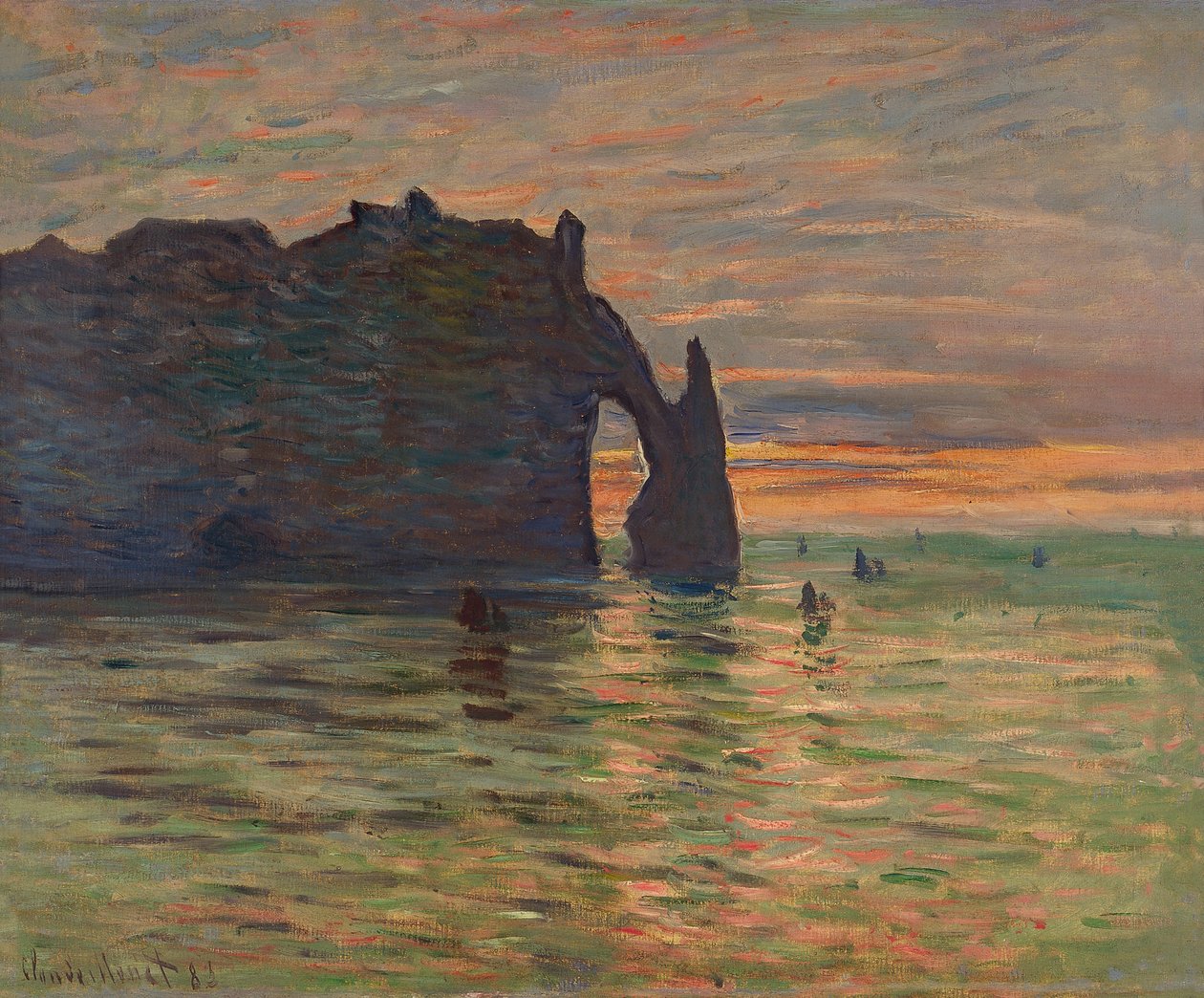 Coucher de soleil à Etretat 作者 克劳德·莫奈