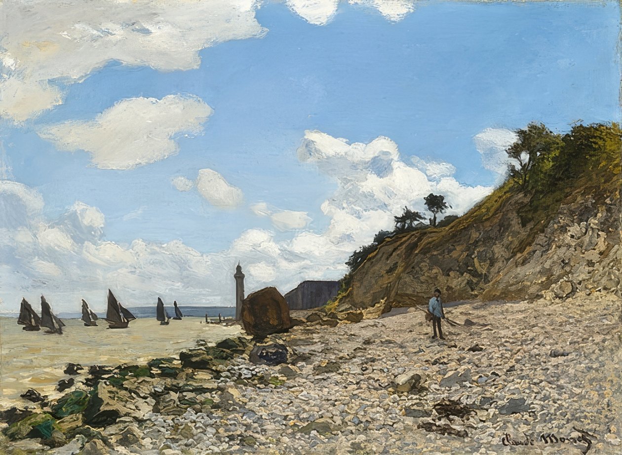 翁弗勒尔海滩。 1864-66 作者 克劳德·莫奈
