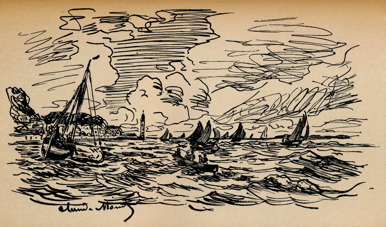 塞纳河在翁弗勒尔的嘴，c1865 作者 克劳德·莫奈