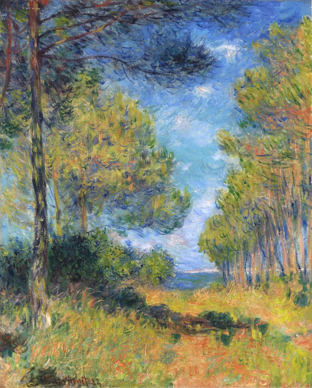 法语：Allée de sapins à Varengeville
德语： Tannenallee in Varengeville 作者 克劳德·莫奈