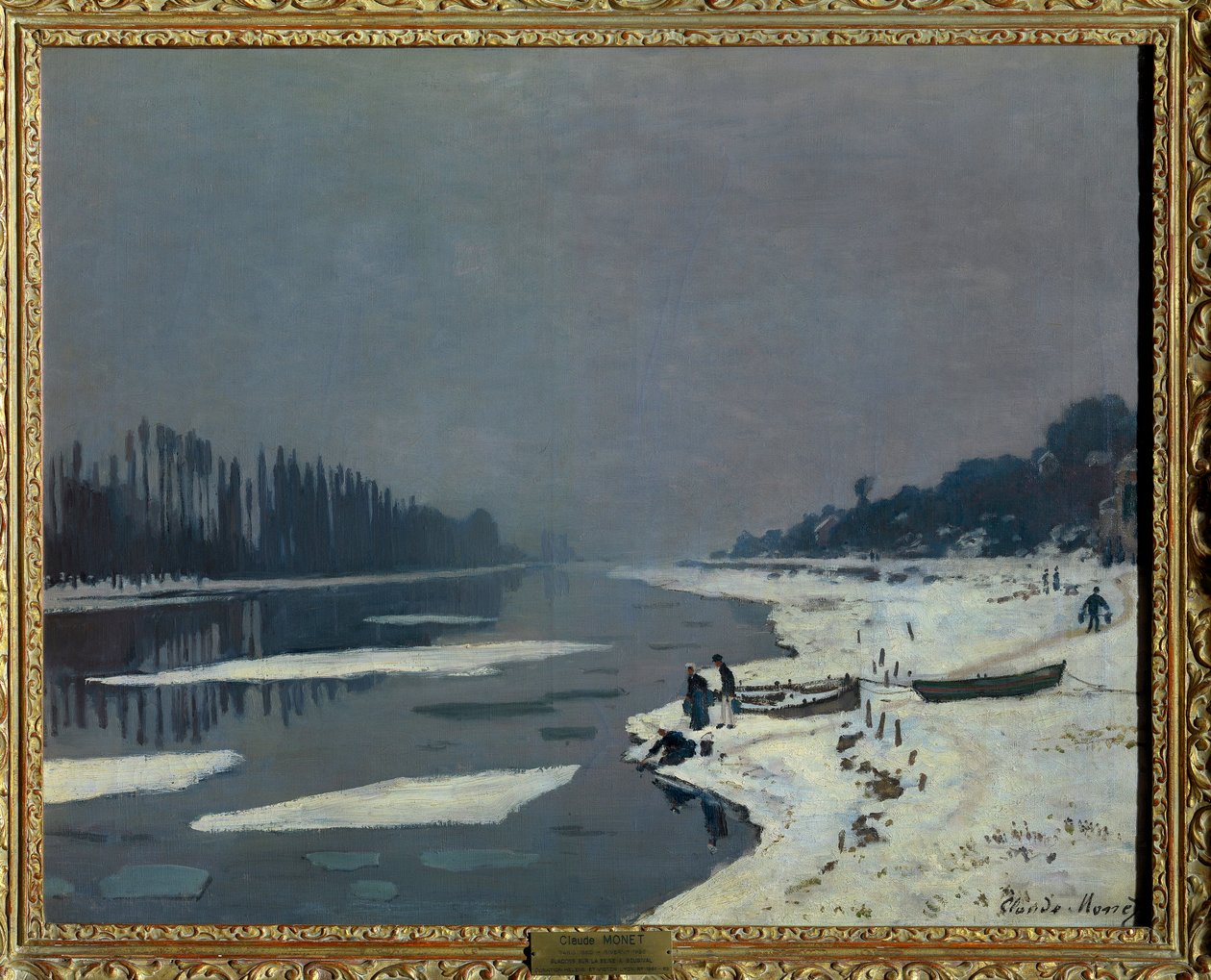 Glacons sur la Seine at Bougival, Yvelines 绘画 Claude Monet (1840-1926) Dim 0.65 x 0.81 m 巴黎卢浮宫博物馆 强制性提及：捐赠 Helene et Victor Lyon 作者 克劳德·莫奈