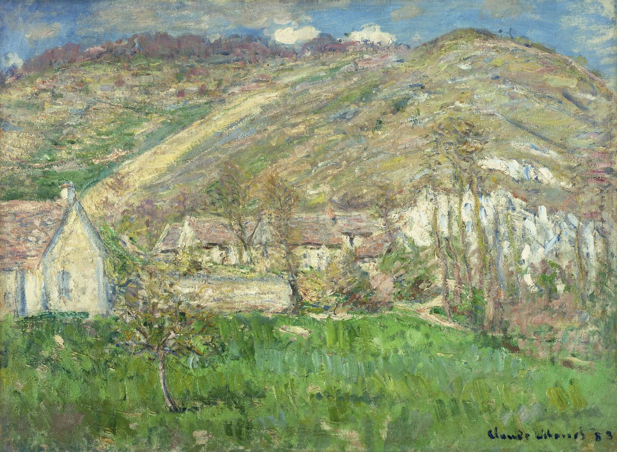 吉维尼附近悬崖上的哈姆雷特； Hameau de Falaises pres吉维尼，1885年 作者 克劳德·莫奈