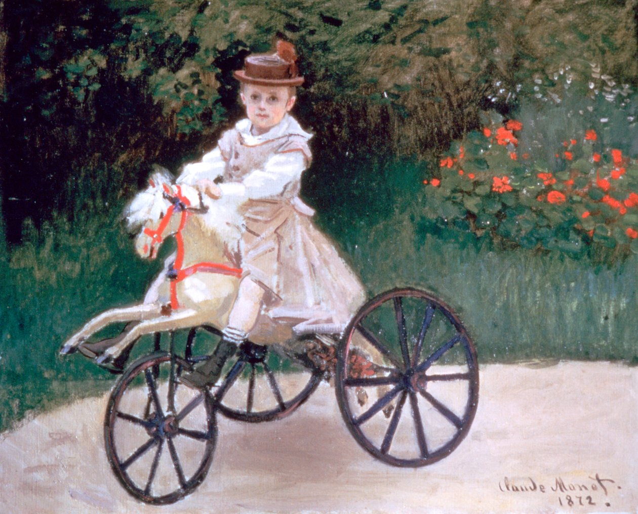 让·莫奈（Jean Monet）骑机械马，1872年 作者 克劳德·莫奈