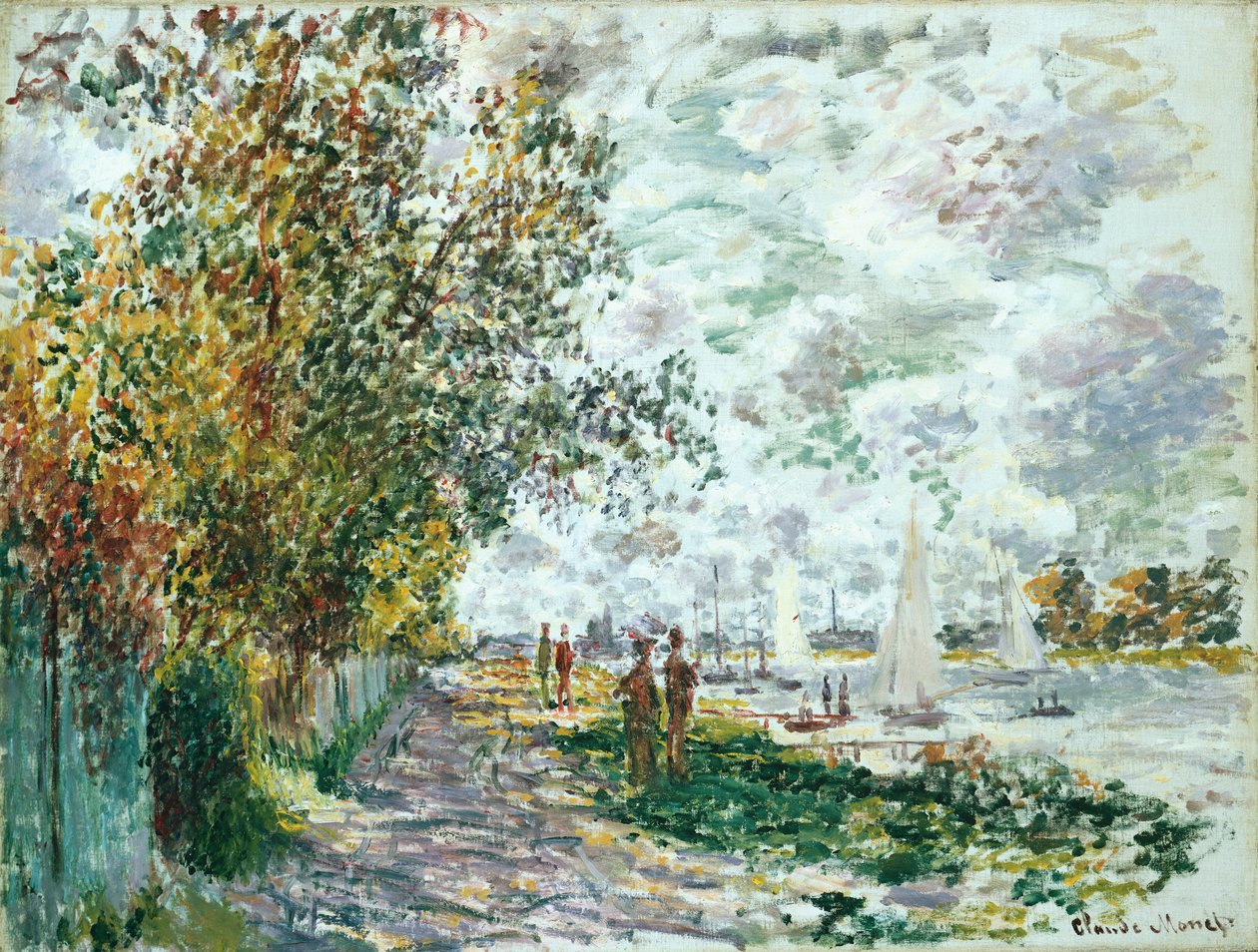 La Berge du Petit-Gennevilliers，约1875年 作者 克劳德·莫奈