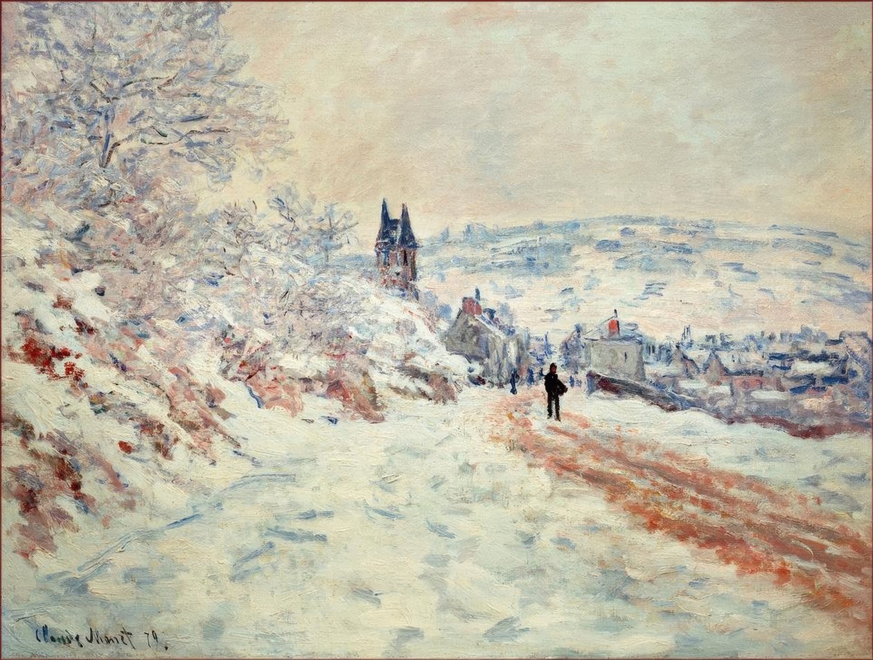 La Route de Vetheuil，Effet de Neige（DieStraßenach Vethe 作者 克劳德·莫奈