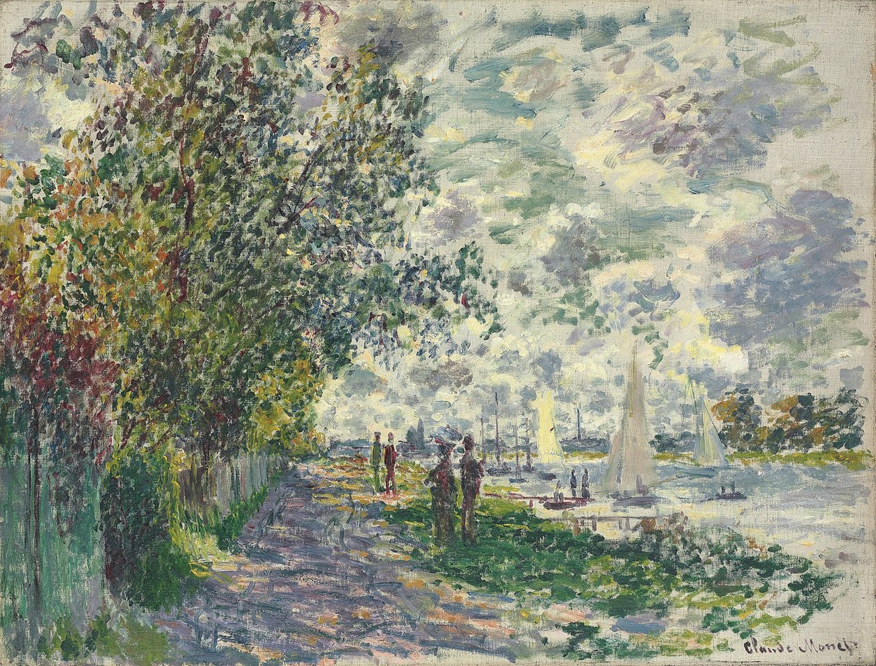 Petit-Gennevilliers银行，1875年 作者 克劳德·莫奈