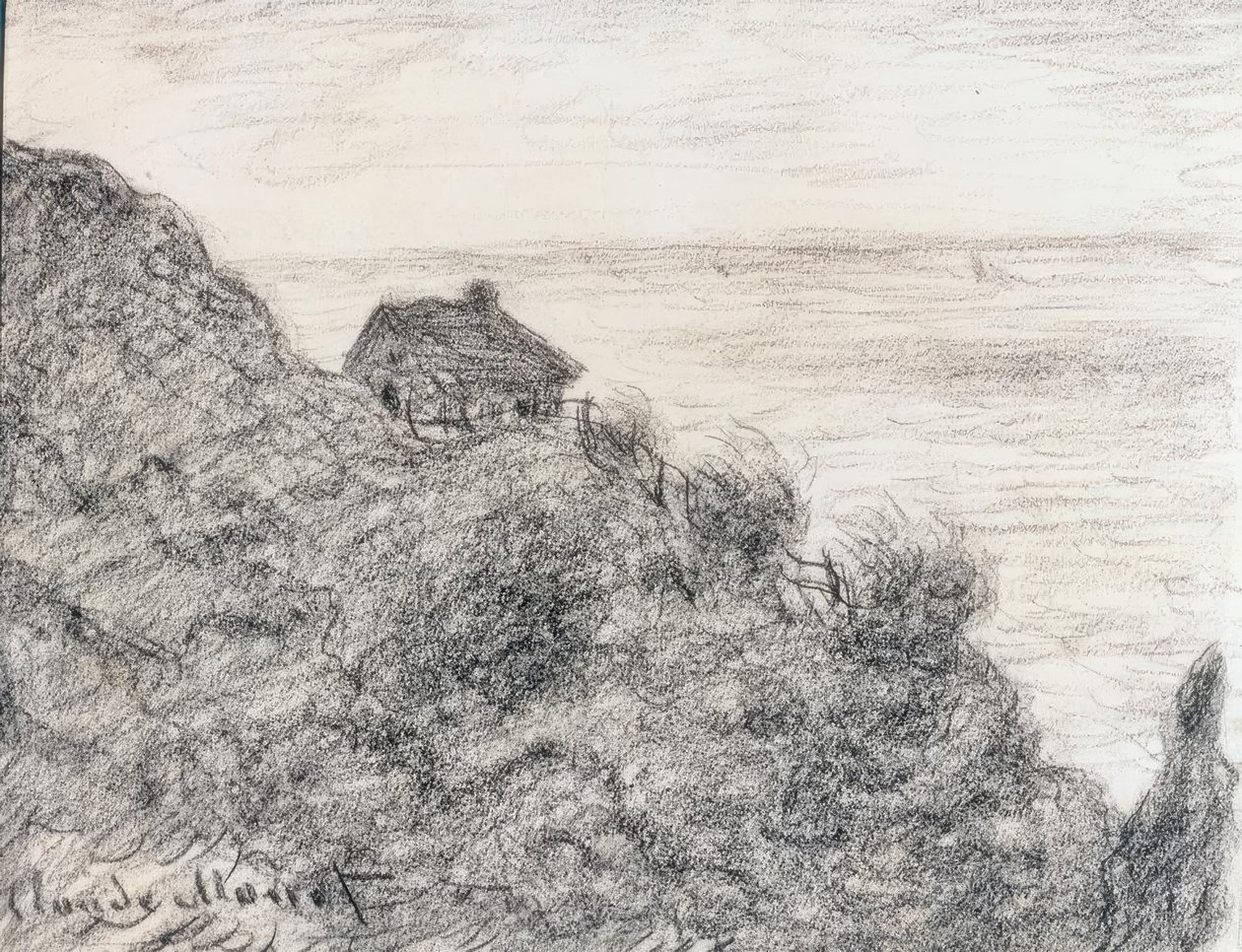 普维尔附近的海关大楼 作者 克劳德·莫奈