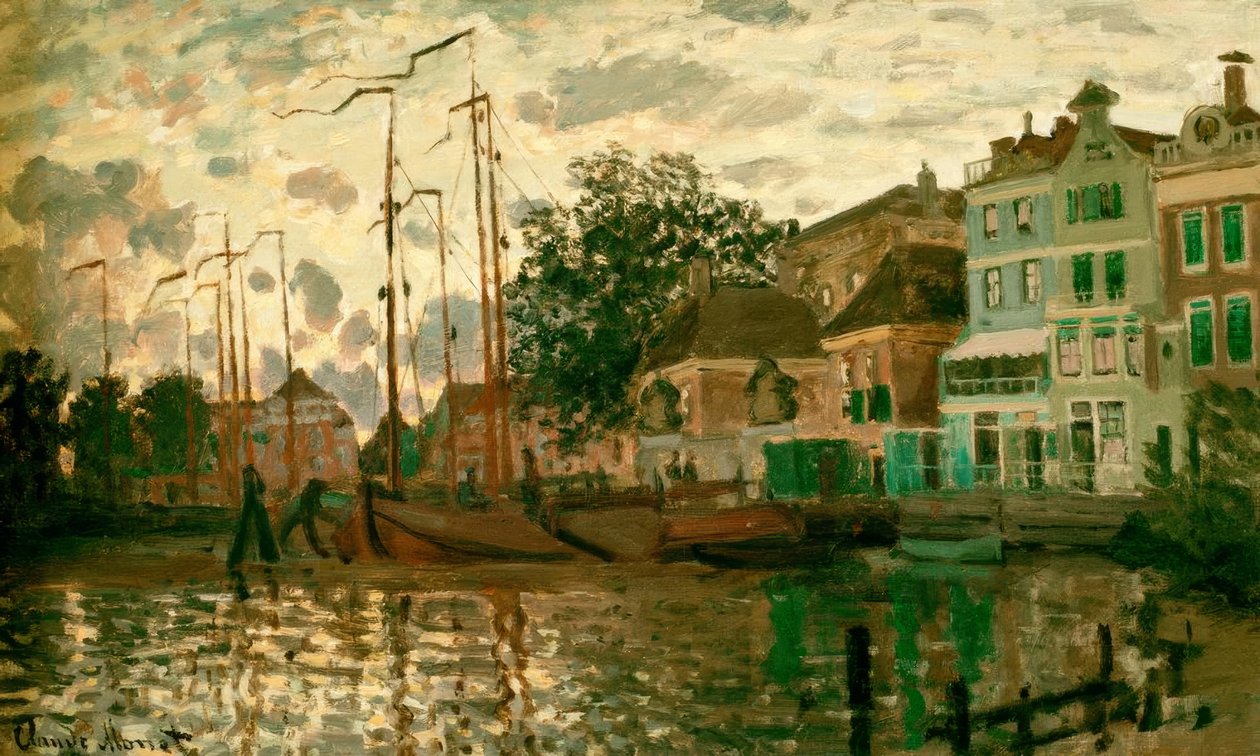 Le DamàZaandam，le soir（阿班德赞丹的水坝） 作者 克劳德·莫奈