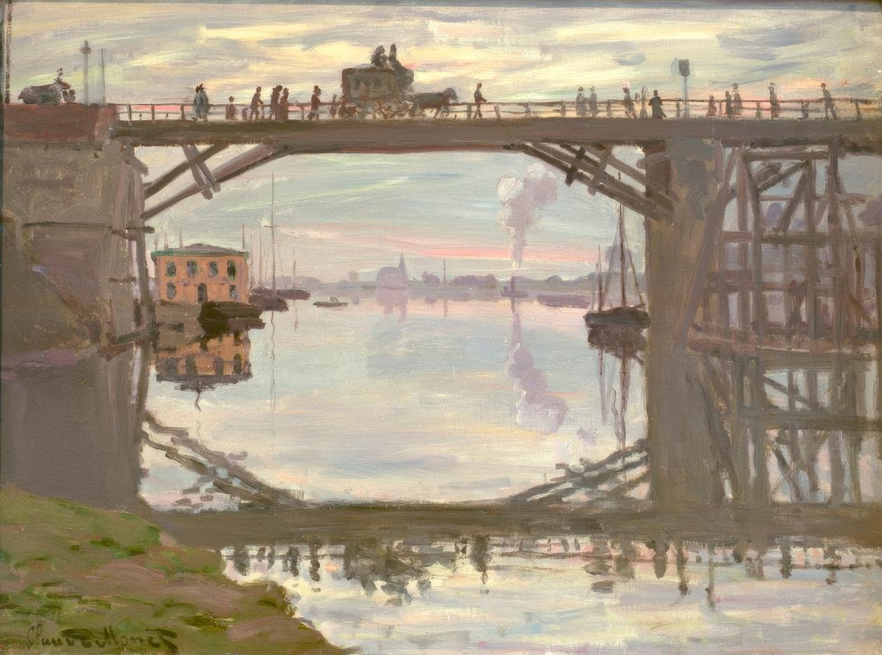 Le pont de bois（木桥） 作者 克劳德·莫奈