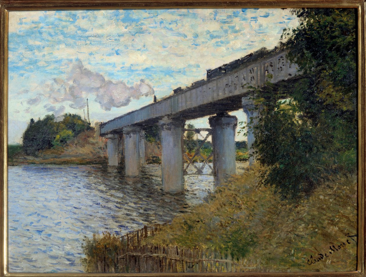 Le pont du chemin de fer à Argenteuil 画作：Claude Monet (1840-1926) 1873 Sun. 0,55x0,72 m 巴黎，奥赛博物馆 - Argenteuil的铁路桥。克劳德-莫奈（1840-1926）的画作 作者 克劳德·莫奈